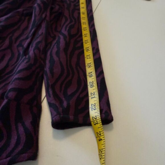 Parsley & Sage Reversible Black & Purple Zebra Striped Hooded Sweater Sz M Boho - Picture 12 of 15